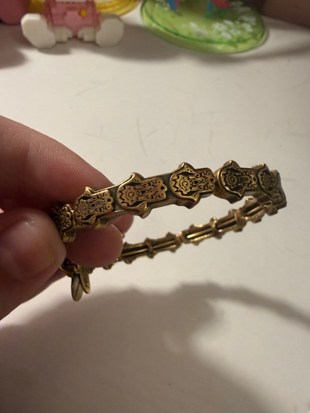 Alex and Ani Gold Hamsa Link Stackable Bangle Bracelet - Picture 5 of 8